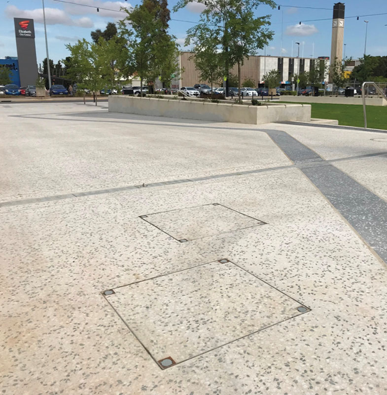 Discreet Cable Enclosures On Walkway